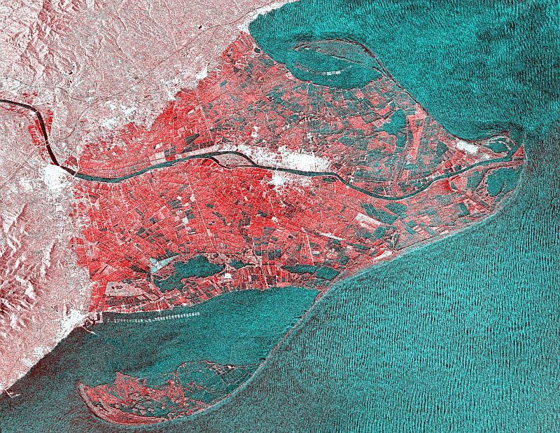 Flooding at Ebro Delta following storm Gloria, 2020 &copy; Universitat Politecnica de Valencia. Provider: 'Copernicus Open Access Hub' by ESA; Date and time of the employed images: 09 January 2020, 17:54:56, and 21 January 2020, 17:54:56. Mission: Sentinel-1A, Acquisition Mode: IW, Track: 30 Pass: Ascending, Product Type: Level-1 GRD, Produced by: CGAT-UPV.